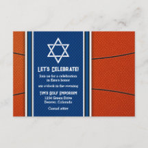 Basketball Thema Bar Mitzvah Empfang Einladung