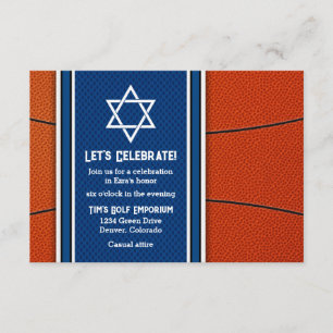 Basketball Thema Bar Mizwa Feier Einladung