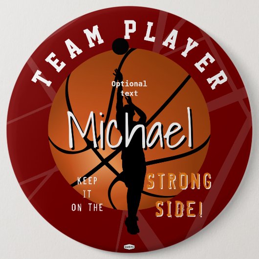 Basketball-Thema Button HAMbyWG (Vorderseite)