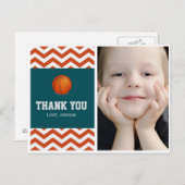 Basketball Thema danke Postkarte für Jungen (Vorne/Hinten)