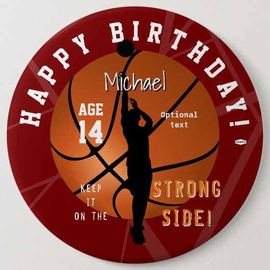 Basketball Thema Geburtstag ButtonHAMbyWG Button (Vorderseite)