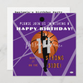 Basketball Thema Geburtstag Einladung HAMbWG (Vorne/Hinten)