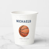 Basketball Thema Geburtstag Papier-Cup Pappbecher (Vorderseite)
