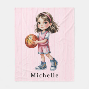 Basketball Thema Geburtstagsparty für Girl's Gesch Fleecedecke