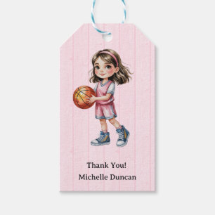 Basketball Thema Geburtstagsparty für Mädchen Dank Geschenkanhänger