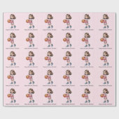 Basketball Thema Geburtstagsparty für Mädchen Geschenkpapier (Flach)