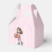 Basketball Thema Geburtstagsparty für Mädchen Geschenkschachtel (Rückseite)
