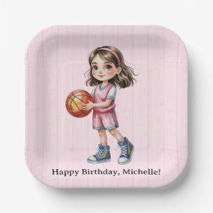 Basketball Thema Geburtstagsparty für Mädchen Pappteller
