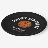 Basketball-Thema Geburtstagsparty Teller Geschirr (Schrägansicht)