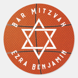 Basketball Thema Golf Bar Mitzvah Runder Aufkleber