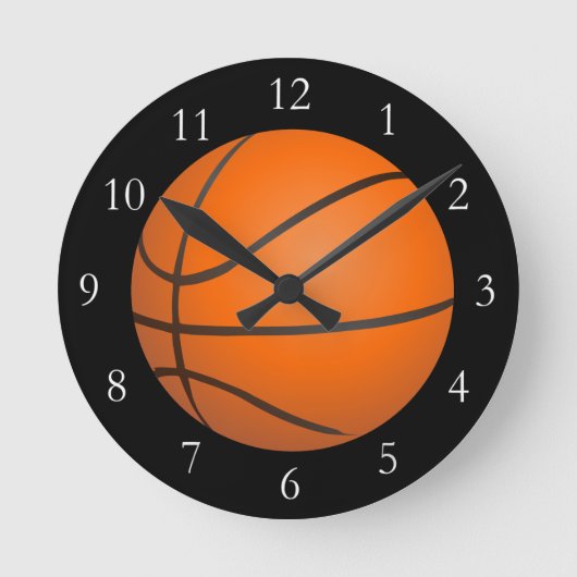 Basketball-Thema Runde Wanduhr (Vorderseite)