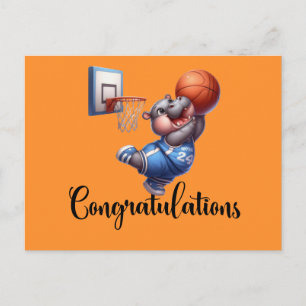 Basketball-Thema zur Gratulation Postkarte