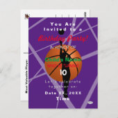 Basketball Theme Boys Postcard Einladung HAMbyWG Postkarte (Vorne/Hinten)