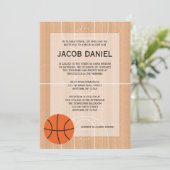 Basketball Themed Bar Mitzvah Einladung (Stehend Vorderseite)