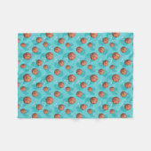 Basketball-Themed Muster-aquamarine Fleece-Decke Fleecedecke (Vorderseite (Horizontal))