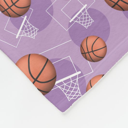Basketball-Themed Muster-lila Fleece-Decke Fleecedecke (Ecke)