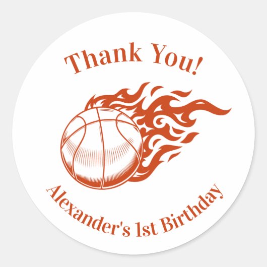 Basketball themed thank you stickers (Vorderseite)