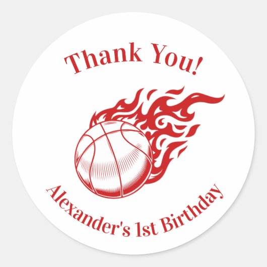 Basketball themed thank you stickers 2 (Vorderseite)