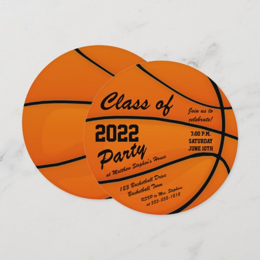 Basketball-Themenabteilung Einladung (Vorne/Hinten)