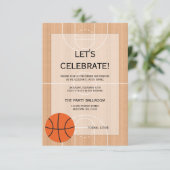 Basketball ThemenBar Mitzvah Empfang Einladung (Stehend Vorderseite)