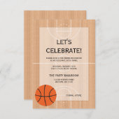 Basketball ThemenBar Mitzvah Empfang Einladung (Vorne/Hinten)