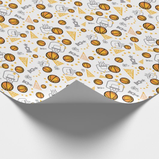 Basketball Themendesign Geschenkpapier (Ecke)