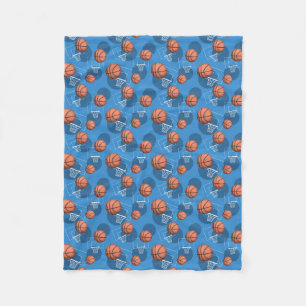 Basketball Themenmuster Blau Fleece-Decken Fleecedecke