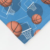 Basketball Themenmuster Blau Fleece Leder (Ecke)
