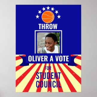 basketball Throw Vote Sports-Themed Voting Poster 