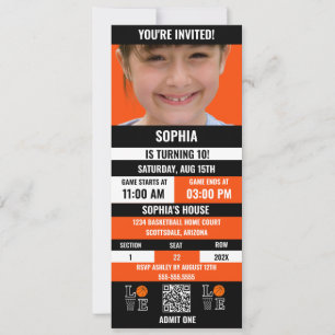 Basketball Ticket Geburtstag,Basketball Girl-Spiel Einladung