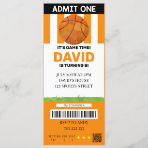 Basketball Ticket Geburtstag Boy Sport Party Einladung