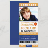 Basketball Ticket Geburtstag Einladung (Vorne/Hinten)