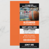 Basketball-Ticket Geburtstag Einladung (Vorne/Hinten)