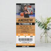 Basketball Ticket Geburtstag Einladung mit Foto (Stehend Vorderseite)