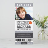 Basketball Ticket Geburtstag Einladungen (Stehend Vorderseite)