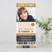 Basketball Ticket Geburtstag Einladungen (Stehend Vorderseite)