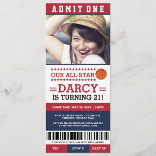 Basketball Ticket Geburtstag Einladungen