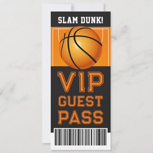 Basketball Ticket Geburtstagseinladung Einladung (Rückseite)