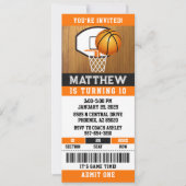Basketball Ticket Geburtstagseinladung Einladung (Vorderseite)