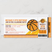 Basketball Ticket Pass Einladung zum Geburtstag (Vorderseite)