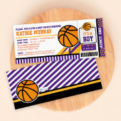 Basketball Ticket Pass Kinderdusche Einladung
