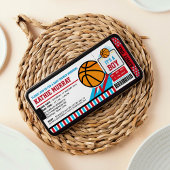 Basketball Ticket Pass Kinderdusche Einladung