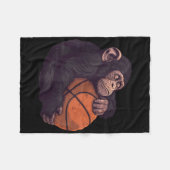 Basketball Tierkunst Zeichne Affen Basketball Pl Fleecedecke (Vorderseite (Horizontal))