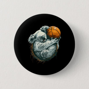 Basketball Tierkunst Zeichne Koala Basketball Pla Button