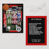 Basketball-Trading Card, rotes Fahrwerk-Geschäft Visitenkarte (Vorne/Hinten)