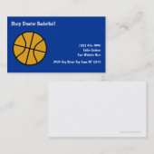 Basketball trägt Visitenkarten zur Schau Visitenkarte (Vorne/Hinten)