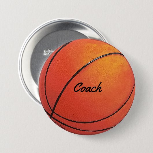 Basketball-Trainer Button (Vorne & Hinten)