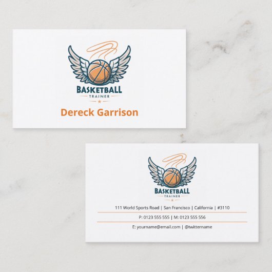 Basketball-Trainer | Coach | Ausbilder Visitenkarte (Vorne/Hinten)