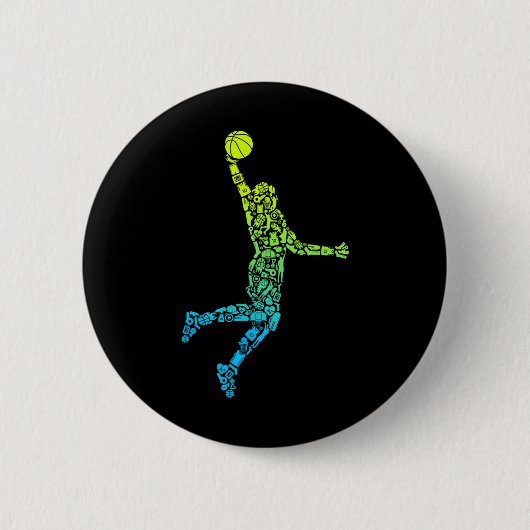 Basketball Trainer Dunkelheit Kinder Männer Boys B Button (Vorderseite)