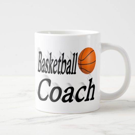 Basketball-Trainer halber Text Jumbo-Tasse (Rechts)